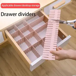 4-Piece Thickened Baby Room Drawer Dividers, Free Combination Plastic Wood Board, Home Storage Organizer for Desktop, Drawers, Office Supplies, Drawer Dresser Organizer