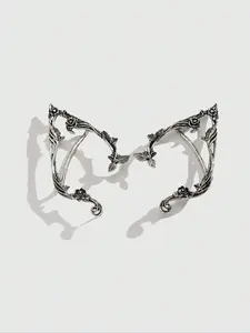 1 Pair Vintage Minimalist Flower Fairy, Handmade Fantasy Cosplay Elven Ear Jewelry Statement Earrings For Women, Witchy Jewelry