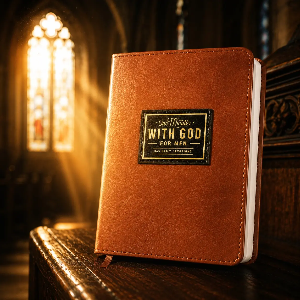 A Bible with A Bookmark | Premium Leather Men's Devotional Record Book | 365-Day Daily Faith Reading & Reflection | Devotional Record Books | Prayer Journal | Gift for Father & Husband