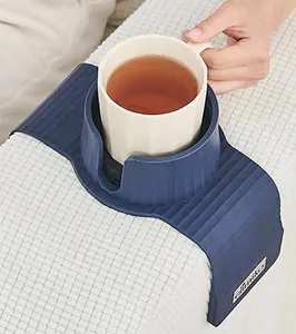 Couch Cup Holder, Elimiko Silicone Sofa Drink Holder with Upgrade Large Cup Holder, for Oversized Mug/Cup/Tumbler/Drink/Coffee/Bottle/Cans (Navy Blue)