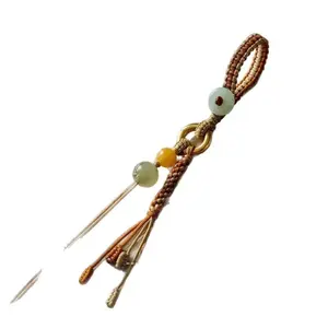 2026 New Handwoven White Jade Keychain, Chinese Style Cute Car Key Lanyard, Trendy Unisex Daily Travel Accessory