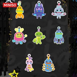 MINISO Nomster Nom Bad Mood Plush Pendant Blind Box | Cute Sound-Making Monster Keychain | Soft Fluffy Bag Charm Toy Gift | 1pc Random Mystery Style