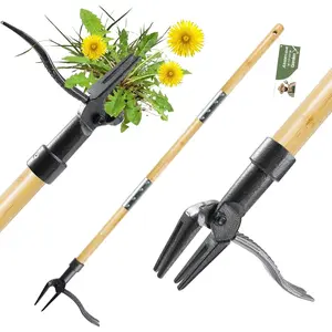 Weed Puller Tool, Stand Up Heavy Duty Weed Remover Tool with Long Handle & 4-Claw Steel ,  Garden Hand Weeding Tool - Easily Remove Weeds Without Bending, Pulling,or Kneeling