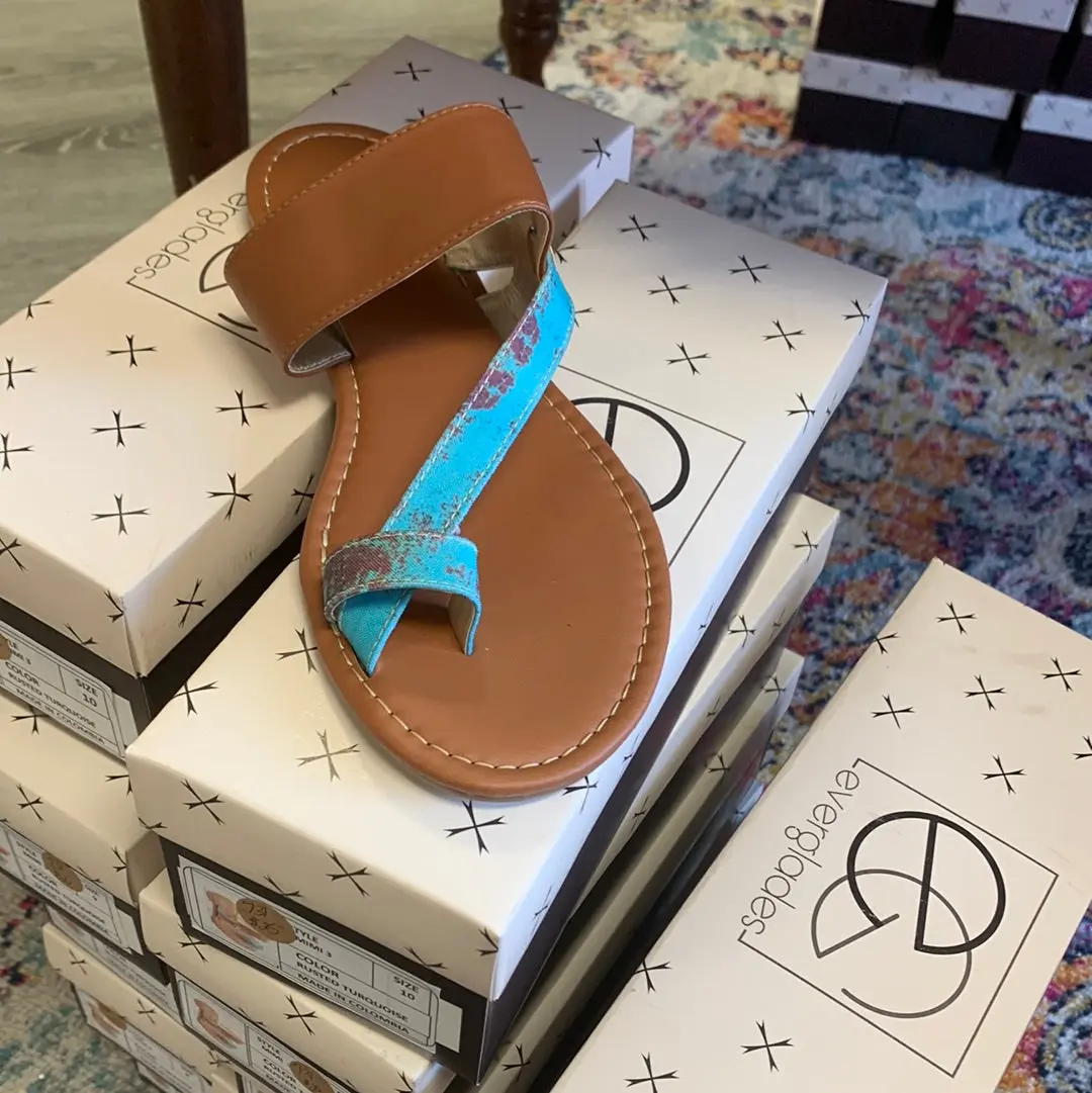 Rusted Turquoise Sandals