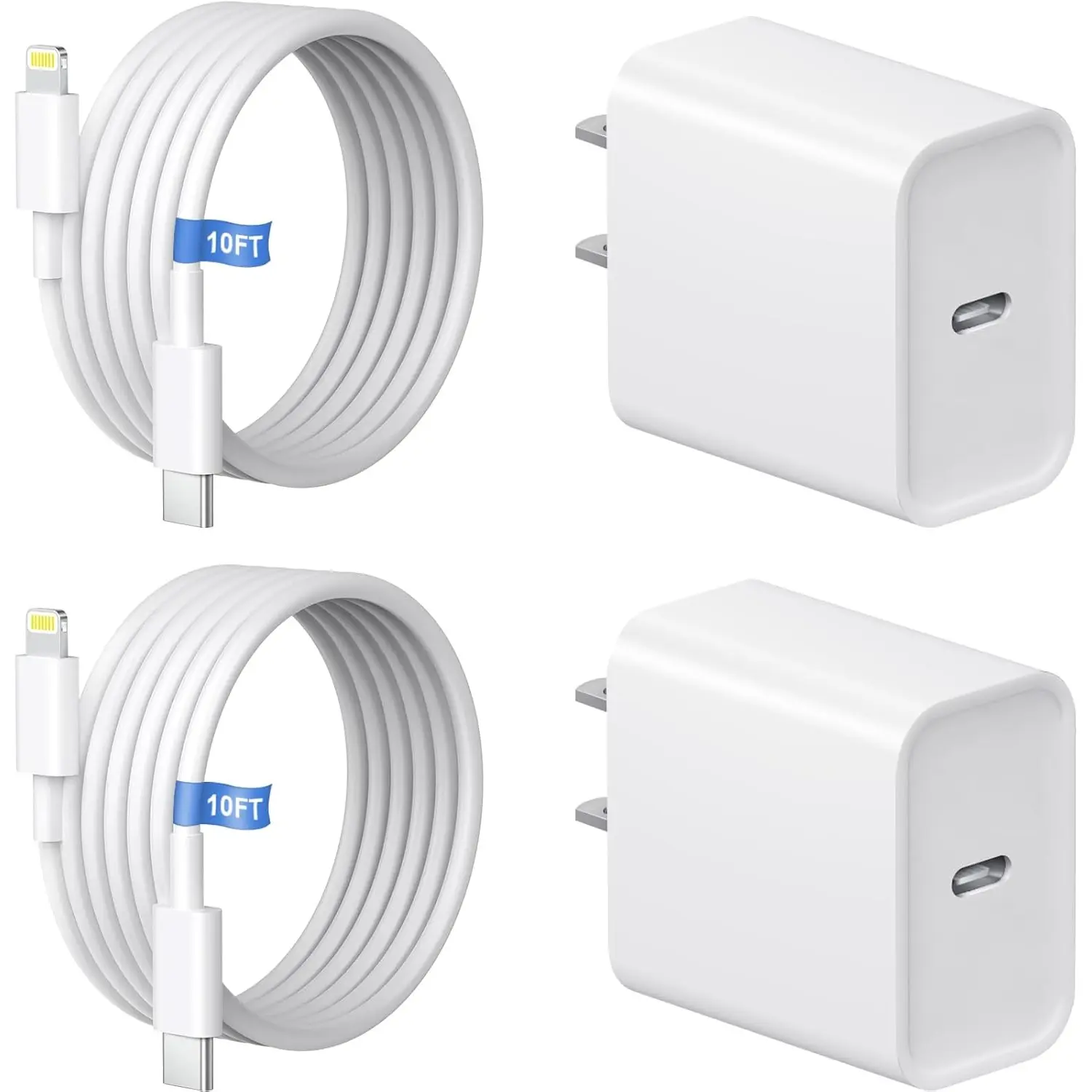 For iPhone 14 Charger,  2-Pack 20W USB C Charger Block With 10Ft USB C to Lightning Cable for iPhone 14/14 Pro/14 Pro Max/14 Plus/13/12/11/Xs Max/XR