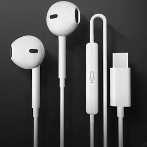 White Wired Earbuds Performative