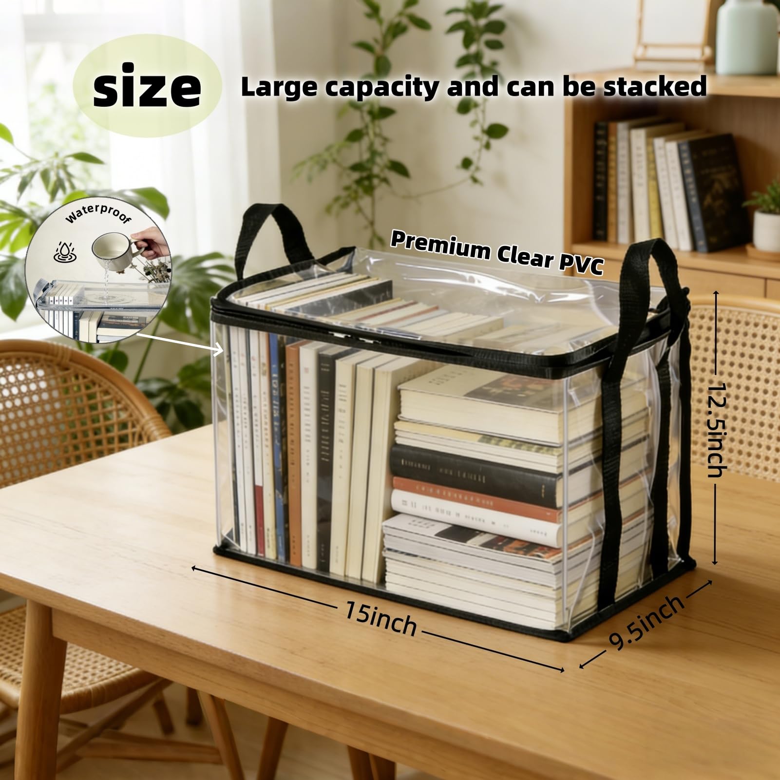 Clear storage bag product size