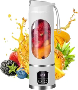 Personal Portable Blender - Smoothies & Shakes - 20oz Large Capacity High power Cordless Blender With Digital Multimode, Electric USB 450ml Digital Display Juicer, Small Blenders，Mixing，Compact, Convenient and Versatile perfect travel mate(white))