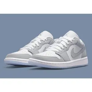Women's Air Jordan 1 Low "Wolf Grey" DC0774-105 Round Toe Laces All Seasons Sneakers Fashion  Athletic