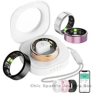 Smart Ring For Women Men, Health Tracker with Heart Rate/Blood Oxygen/Blood Pressure/Sleep Monitoring/Step Counting, IP68 Waterproof Fitness ring, No App Fees for iPhone & Android (Silver, 10 #       ) lucky  jewelry blood oxygen monitor Wearable