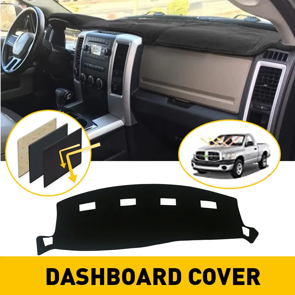 Protective Dash Mat for Dodge Ram 1500 2500 3500 (1998-2005, 2010-2025) - Easy Fit Dashboard Cover for Multiple Years Car Interior Accessory