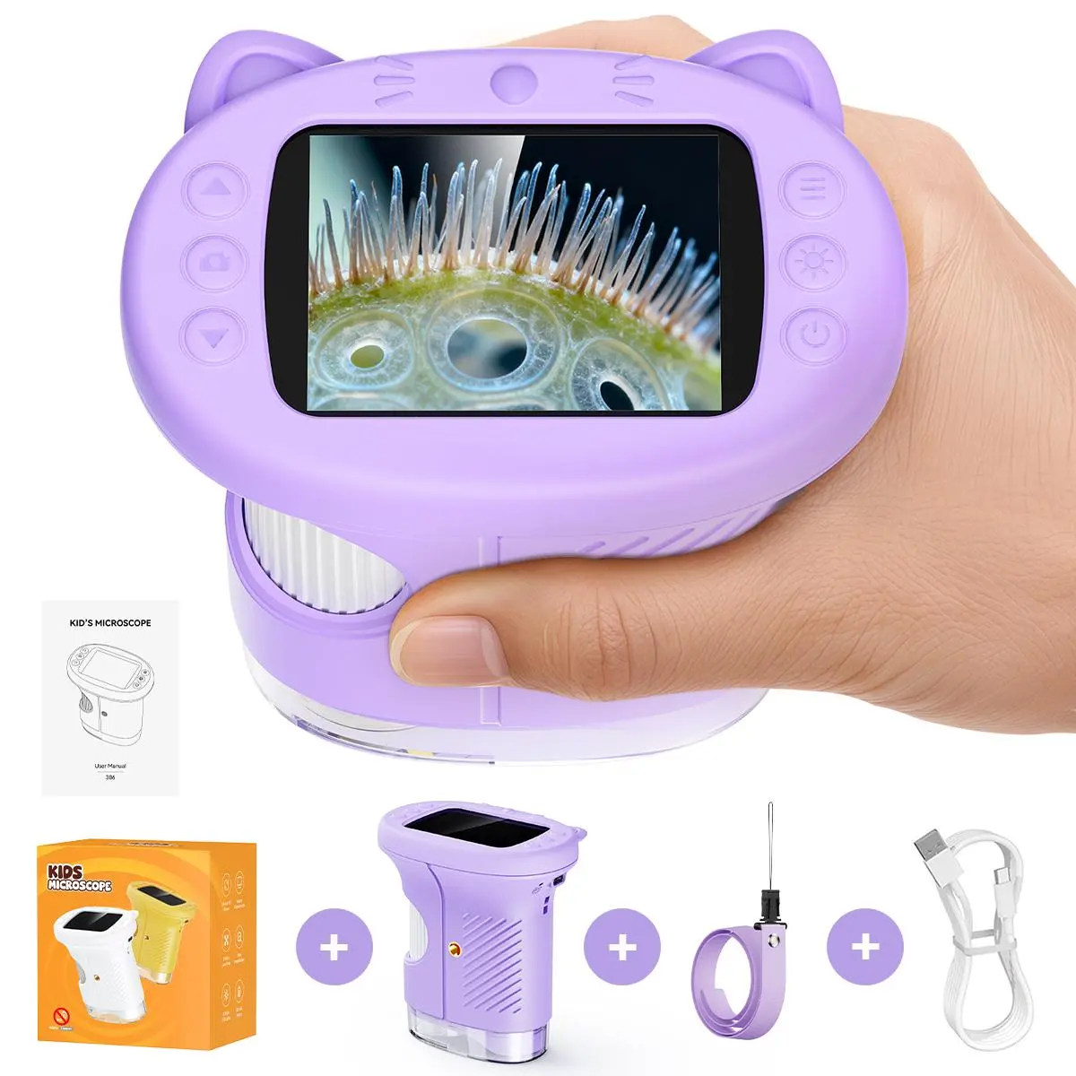 【yunn⭐︎kids LIFE】KOKEI HI-SCOPE 2026 Upgrade] Aspoven 1000X Kids Microscope with Built-in Photo