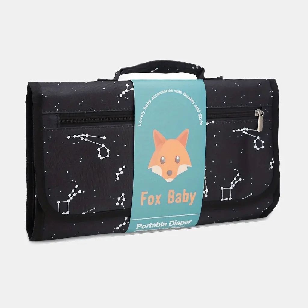 Portable changing mat for baby changing bags or changing tables. One-handed changing mat. Waterproof travel changing mat. Perfect for baby showers, newborn essentials, unisex baby products, Christmas, Halloween, or Thanksgiving gifts.