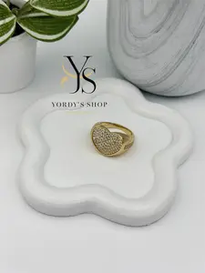Yordy's Shop Yordy Rings with Heart Design 14k Gold Plating High Quality Elegant Jewelry for Everyday Wear or Special Occasions