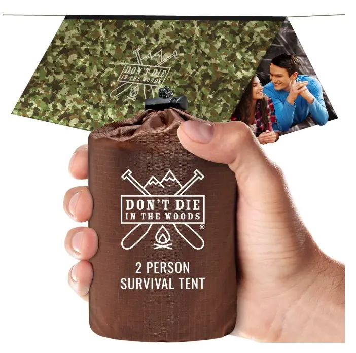 Survival Tent - Made with Extra-Thick Space Blanket Thermal Mylar - Emergency Shelter Tube Tent
