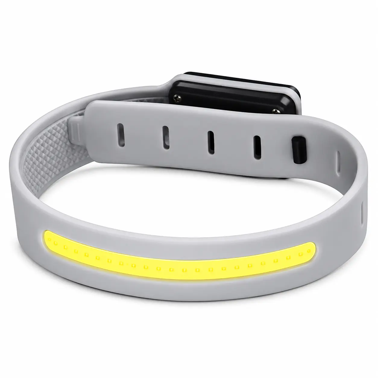 Rechargeable COB Outdoor Running Light, Adjustable LED Safety Armband with Red Warning Light, Lightweight Wearable Light for Night Running, Jogging, Walking, Cycling and Outdoor Sports, Gray