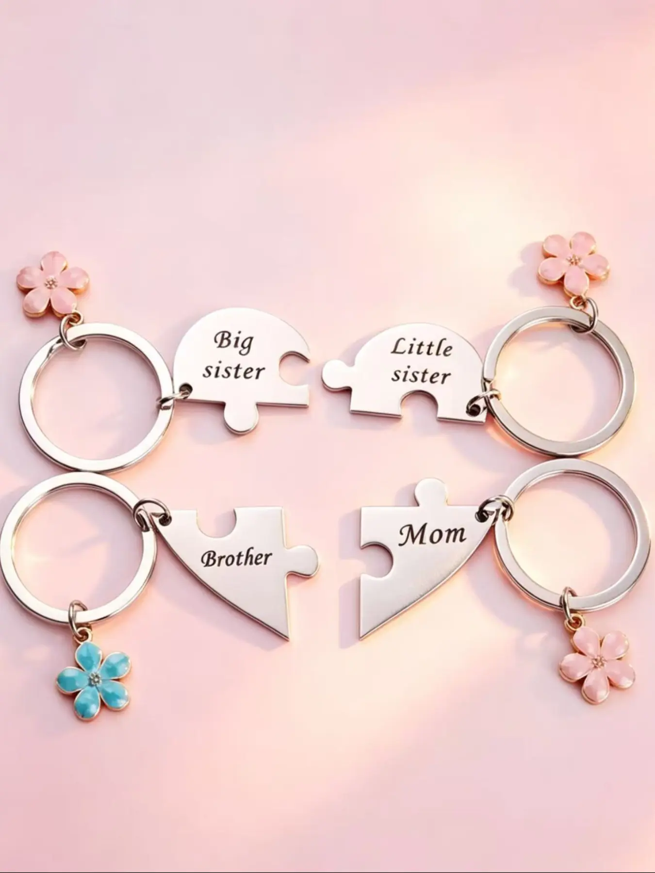 Family Matching Keychain Set, Keyrings, Mom, Sister, Brother, Daughter Designs, Perfect Gift for Mother's Day, Birthday, Christmas, Casual Style