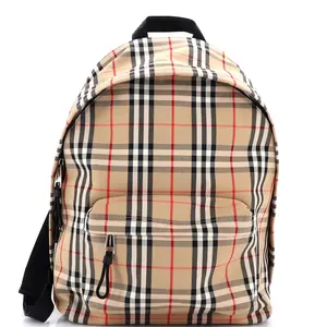 Pre-owned BURBERRY Canvas Plain Backpacks Jett Backpack Vintage Check Canvas Medium by Rebag