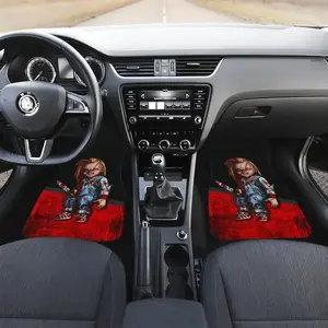 Chucky Childs Play Horror Film Halloween Car Floor Mats Horror Movie Car Accessories Full Set 4-PCS Front & Rear Car Floor Mats