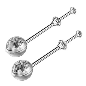 Stainless Steel Tea Ball, 2 Counts/set Multipurpose Reusable Long Handle Tea Infuser, Tea Filter for Sifting Tea, Baking Sifters for Sugar, Flour & Spices
