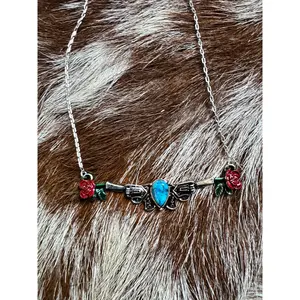 The "Pistol Annie" Rose & Turquoise Necklace