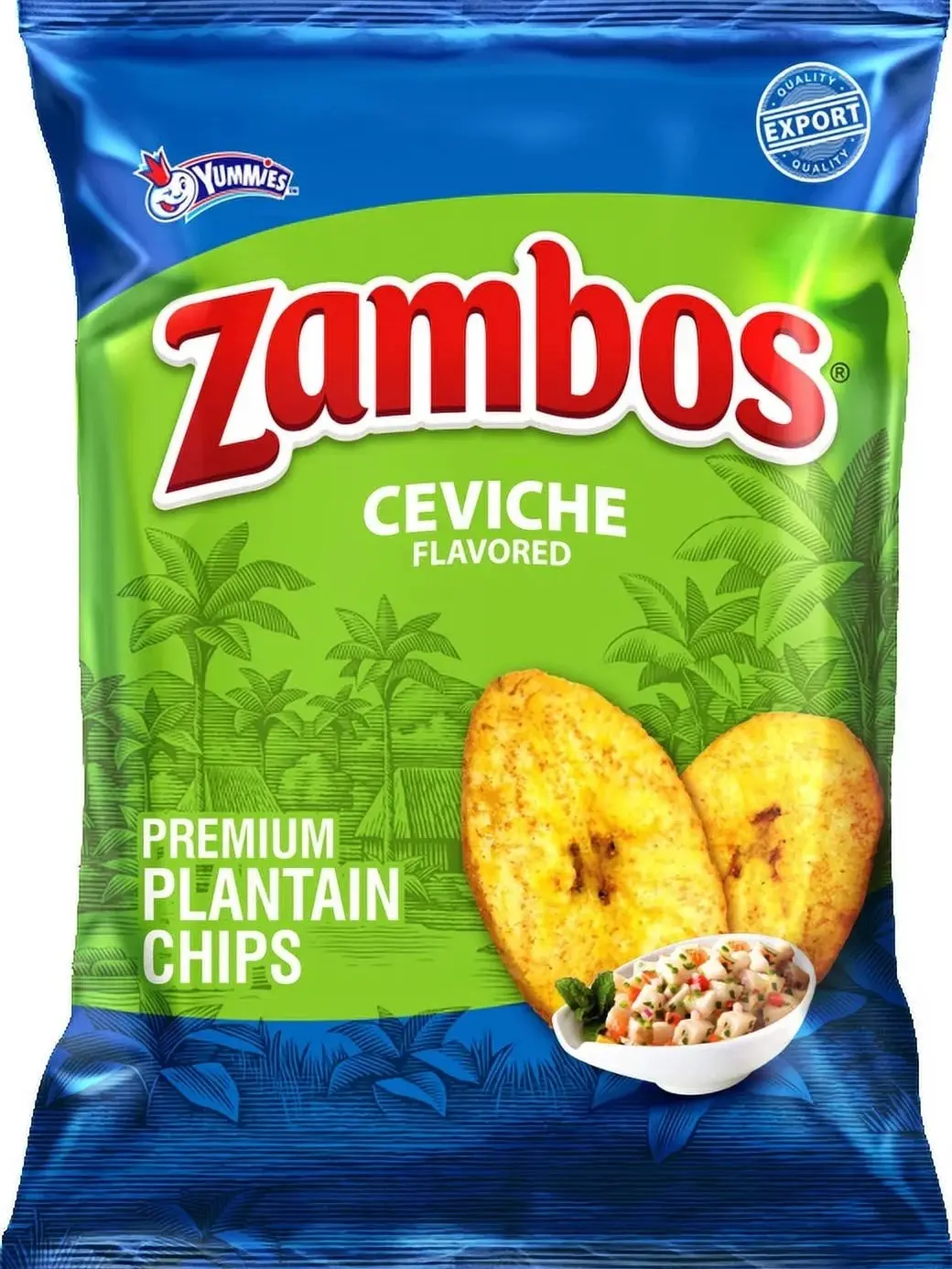 Zambos Ceviche Plantain Chips 5.3 oz (150g) | Premium Plantain Chips | Imported Central American Snack