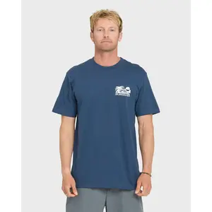 Quiksilver | Reverse Cut Classic Short Sleeve Cotton T-Shirt | Men's 100% Cotton Graphic Print Breathable | Everyday Wear