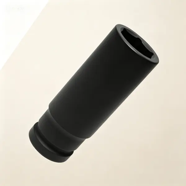6-Point Cr-Mo Impact Socket, 41mm Deep Extra Length 6.3 Inch, Radius Corner Design Chamfered Opening, Heavy Duty Truck Wheel Nut Socket, Deep Axle Nut Socket for Passenger Cars and Trucks