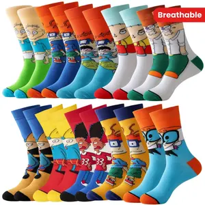[10 Pairs]Teenager's Fashion Cartoon Pattern Crew Socks, Comfy Breathable Casual Socks For Daily Wearing