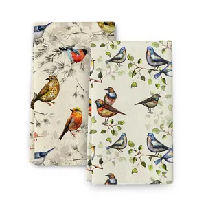 Magpie Pattern Kitchen Towel, 2 Counts Soft Absorbent Dish Towel Set, Hand Towel for Kitchen Farmhouse Home Decor