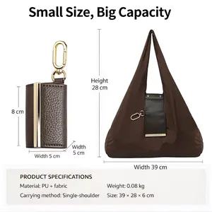 Foldable Keychain Bag Reusable Grocery Bags for Shopping Foldable & Expandable Handbag with Key Ring for Travel Daily Use Organiser