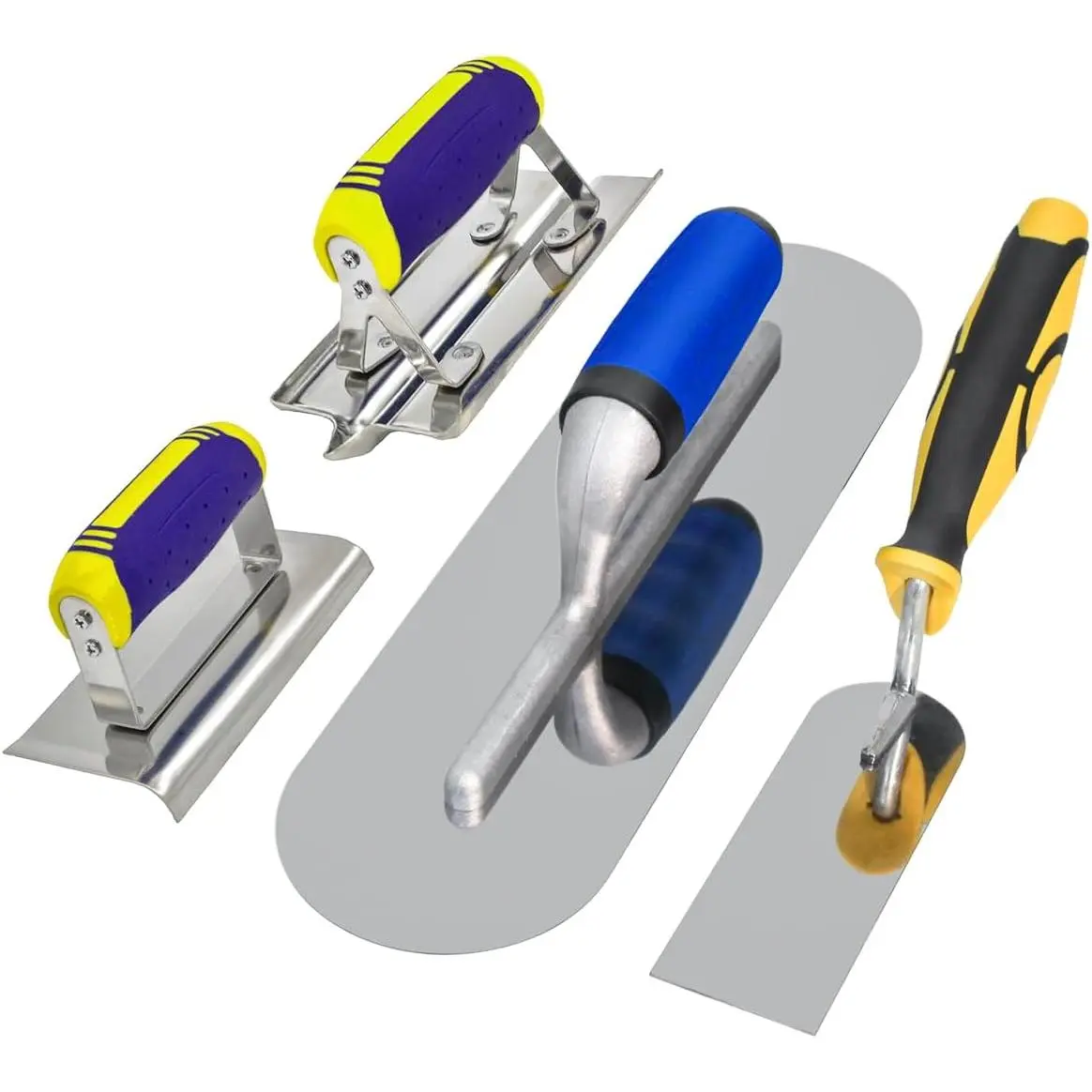 Concrete Tools Kit - Stainless Steel Pool Trowel, Margin Trowel, Concrete Edger, Groover - Stucco Cement Masonry Construction Hand Tool for Home Repair, Hardware, Home Repair Tools