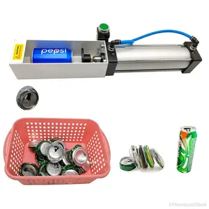 Aluminum Can Crusher, Heavy Duty Pneumatic Cylinder Soda Beer Can Crusher, Eco-Friendly Recycling Tool (Countertop Button Valve) FFVentureVibe8