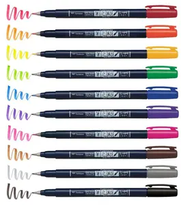 Tombow Fudenosuke Colors Brush Pen, Set of 10
