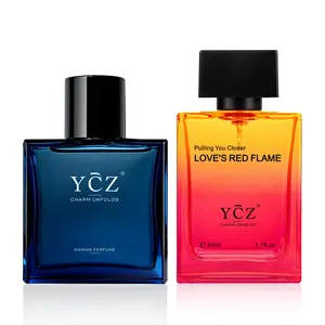 YCZ Men's Cologne 2-Piece Set Marine & Passionate Love 50ml Each Unisex Perfume Duo for All Occasions Long-Lasting Wear Cruelty-Free & Vegan Fragrance Pack Carefully Picked Scents Elegant Scent