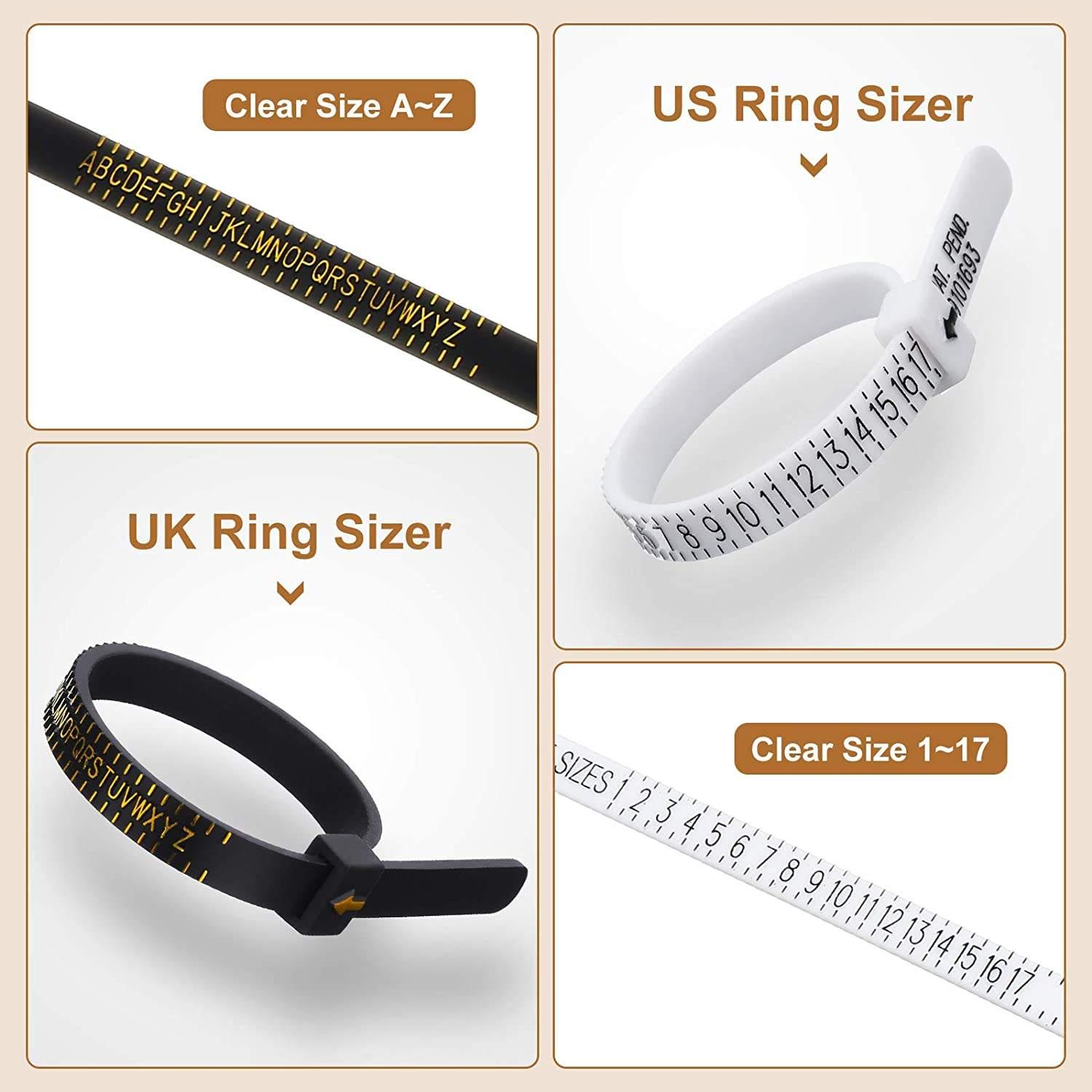 Alloy Ring Sizer Measuring Tool Set - US/UK Size Ring Mandrel, Ring Gauge & Finger Sizer for Jewelry Making, Ring Sizing & Resizing Alloy Ring Sizer Measuring Tool Set - US/UK Size Ring Mandrel, Ring Gauge & Finger Sizer for Jewelry Making, Ring Sizing & Resizing