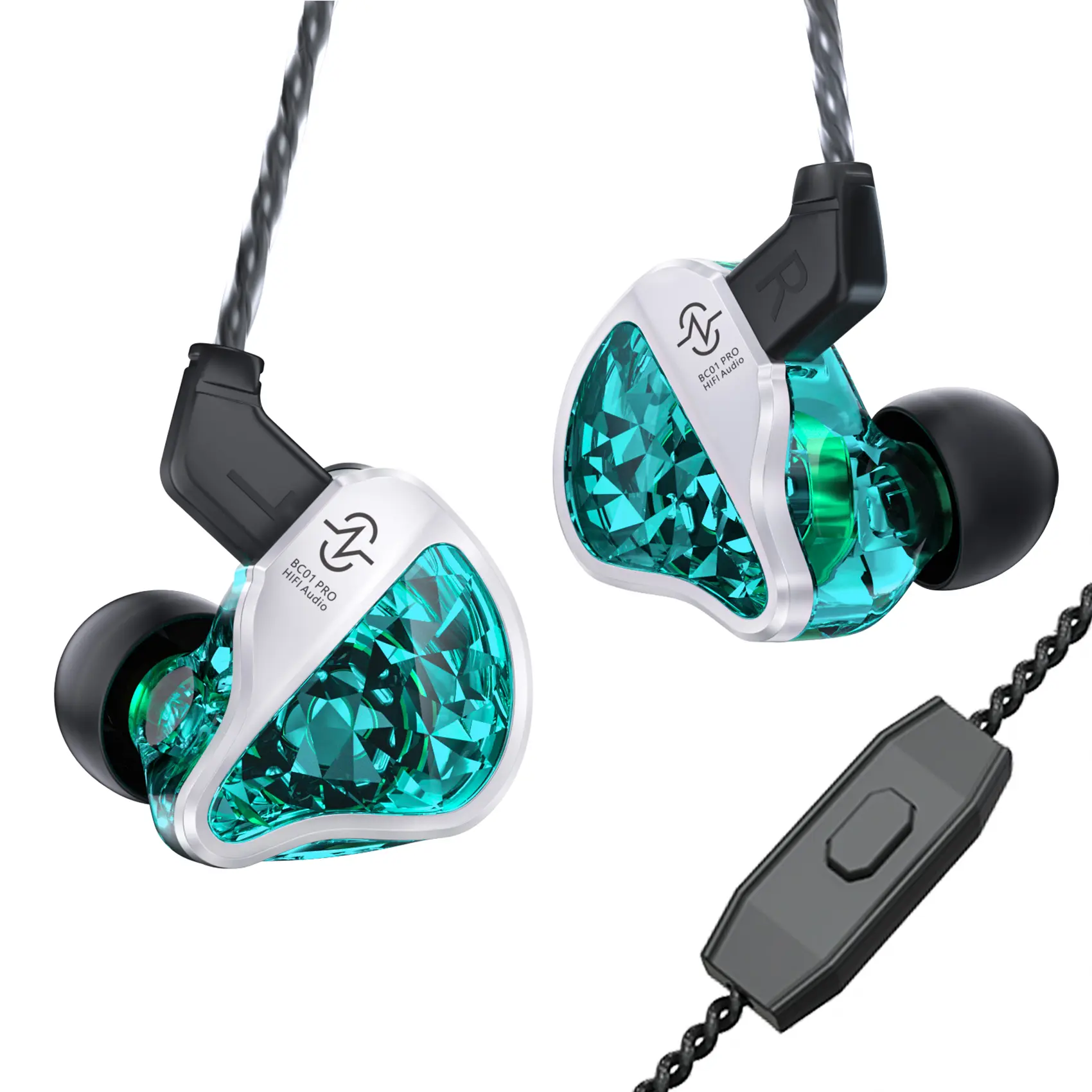 CCZ Harmony BC01 Pro Wired Electronic IEM Earbuds, 5N OFC 99.999
