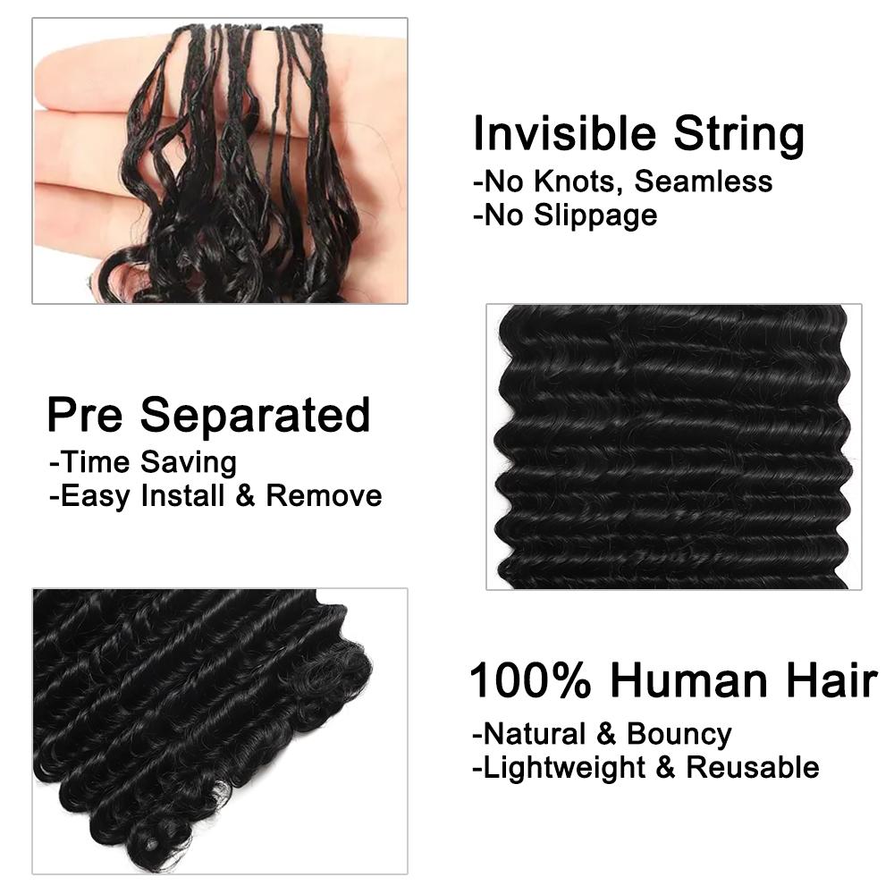 Asakiss Human Hair Feather Crochet Extensions - Burmese Curly, Knotless Water Wave, Pre-Separated for Boho Braids & Hair Braids, 4-5 Packs (48-52g/Pack) for Full Head, Glueless Lightweight Time-Saving Protective Styles with Curled Waves
