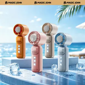 MAGIC JOHN Mini Handheld Fan – 199-Speed Precision Airflow, LED Display, Pocket-Size Portable Fan for Travel, Summer, Concerts & Commuting