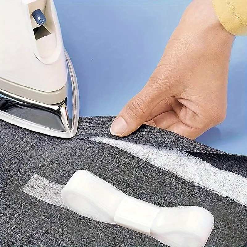 Dual-Sided Adhesive Binding Tape, Double Sided Adhesive, Iron-On Seams for Sewing DIY Patchwork, Durable Polyester Fabric, Ideal for Clothing Edges