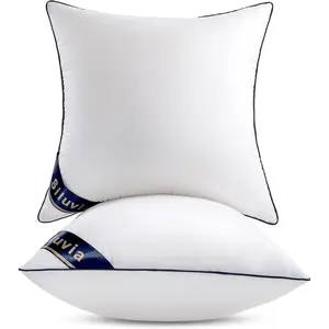 18"x18" Pillow Inserts Set of 2 Decorative Square Throw Pillows with 100% Cotton Cover for Sofa, Couch and Bed - White