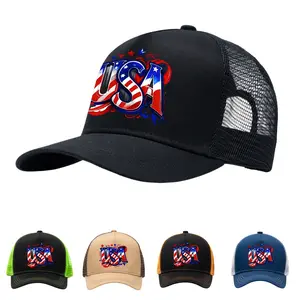 250th Anniversary Patriotic Mesh Truck Driver Hat，USA Flag Logo Hat，4th Of July American Pride Hat，Men's And Women's Outdoor Sports Baseball Caps
