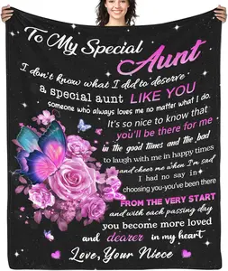 Gifts for Aunt, Aunt Gifts from Niece, to My Aunt Blanket from Niece, Birthday Gifts for Aunt, Mothers Day Christmas Thanksgiving Gifts for Aunt Soft Comfortable Flannel Throw Blanket