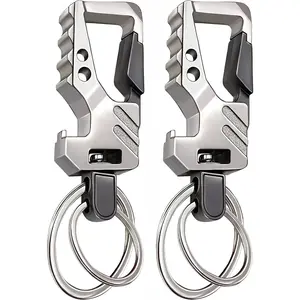 Keychain EDC Key Ring Key Chain Bottle Opener Auto Car Key Holder Tactical Carabiner Keychains with Clip for Men Women Makeup