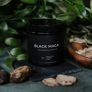 40,000mg 40xStrength Organic BlackMaca Root with Ashwagandha -High PotencyBlack Maca Root Capsules for Men-100% PureMaca Powder -60 Pills