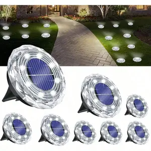 Solar Ground Lights 4/8/12Pack Outdoor Solar Lights Waterproof Small Landscape Lighting for Outside Patio Lawn Yard Decor