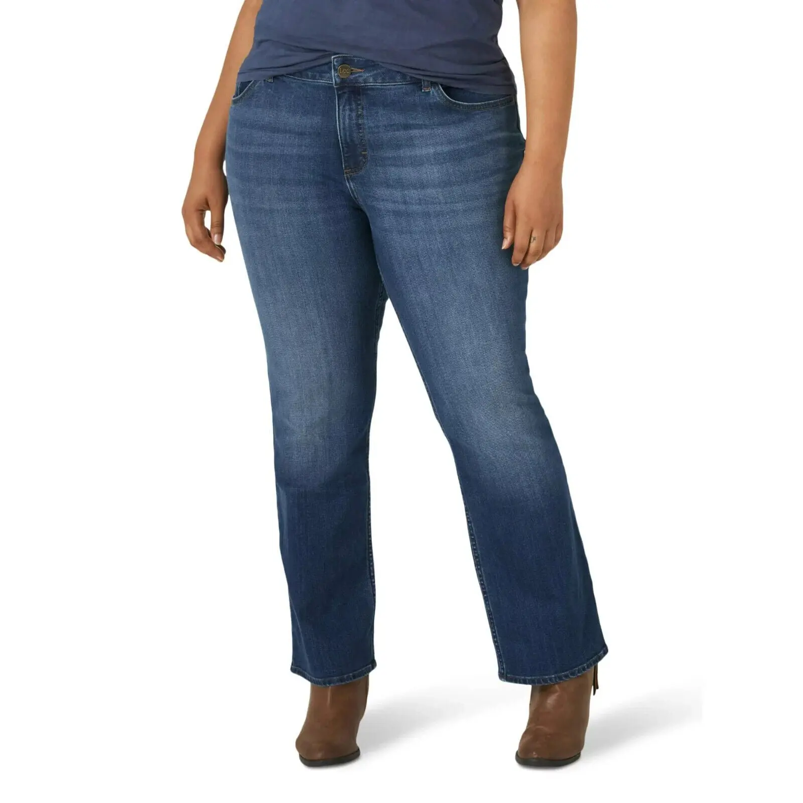 Lee Womens Plus Bootcut Jean size 20P Denim Comfort Button Cotton