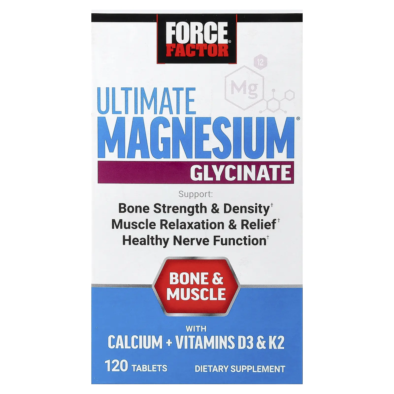 Force Factor Ultimate Magnesium® Glycinate, 120 Tablets