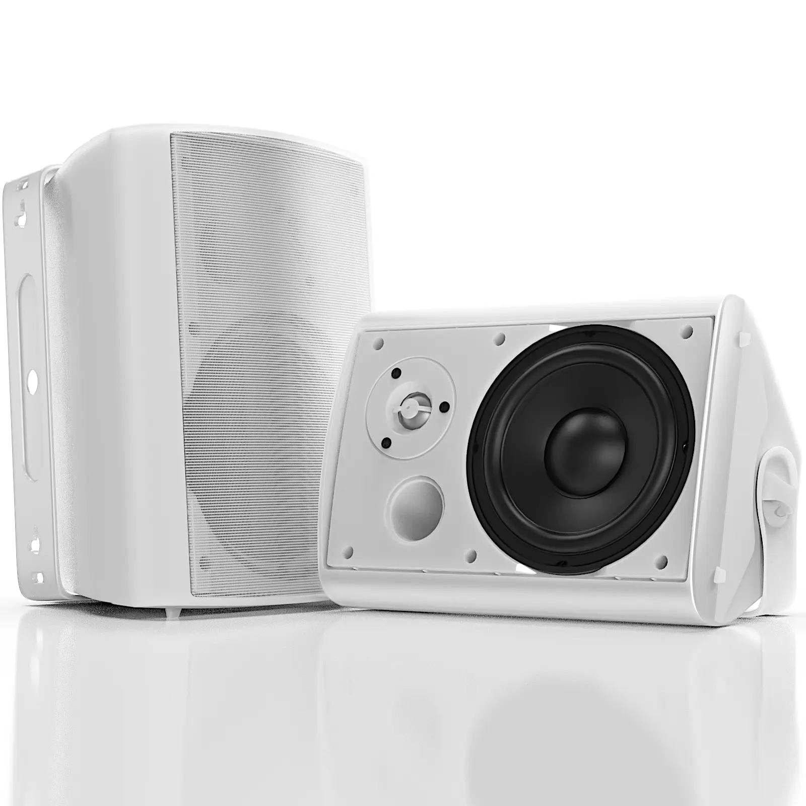 Herdio 4-in Outdoor Bluetooth Speakers (Black Pair, 200W), Stainless Steel Waterproof Wired Stereo with Powerful Bass, Wall Mountable, 20kHz, Compatible with Smartphones for Patios, Decks Audio Device, Yes, Speaker, Outdoor Speakers