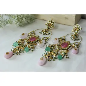Vishaka - Kundan Long Earrings